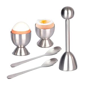 Xicennego Egg Cracker Topper Set Of 5 Including 2 Egg Cups, 2 Spoons, 1 Cutter