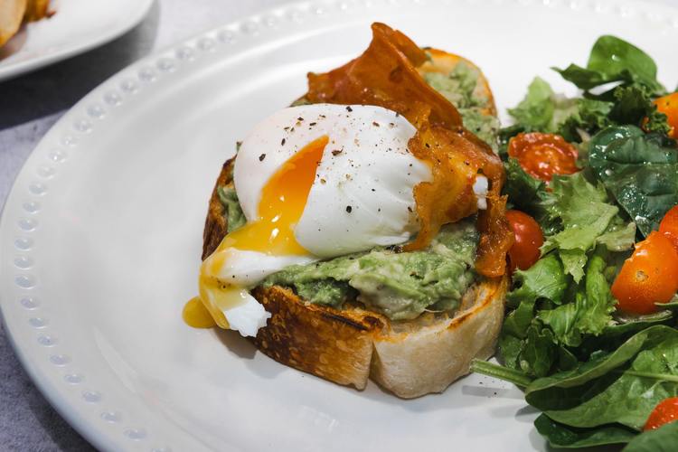 Poached Egg Recipe - Bacon and Poached Eggs on Toast