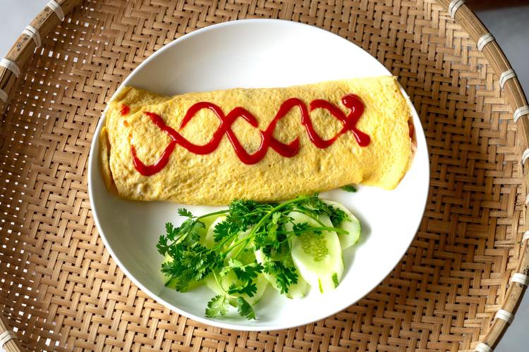 Breakfast Omelette with Ketchup Recipe
