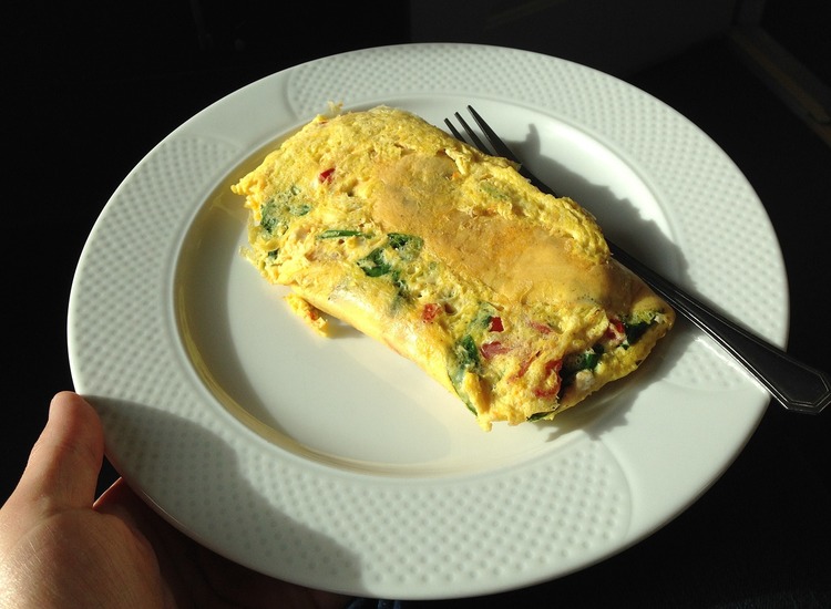 Omelette with Green and Red Bell Peppers - Omelette Recipe