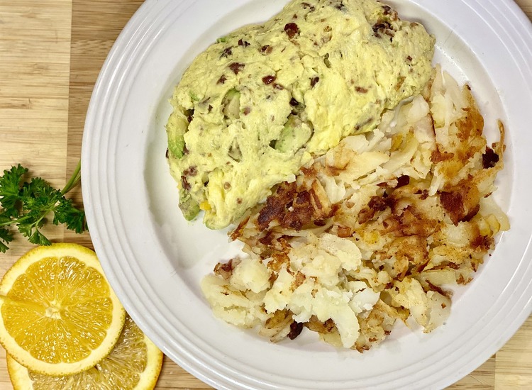 Eggs Recipe - Hash Browns and Onion Green Pepper Omelette
