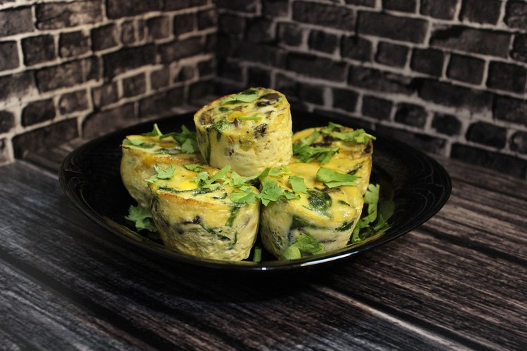 Omelette Recipe - Spinach and Egg Omelette Muffin Cups